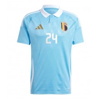 Camiseta Bélgica Amadou Onana #24 Segunda Equipación Replica Eurocopa 2024 mangas cortas